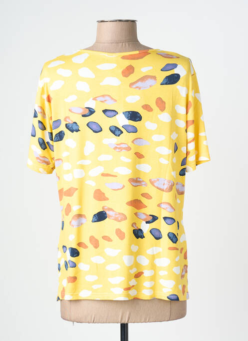 T-shirt imprimé fantaisie manches courtes jaune FRANCE RIVOIRE femme