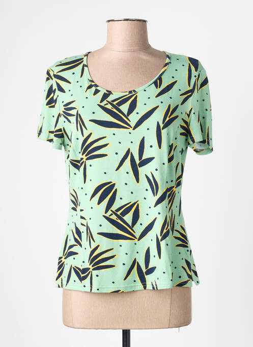 T-shirt imprimé fantaisie manches courtes vert FRANCE RIVOIRE femme
