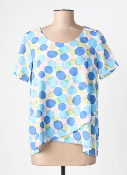 Top stretch manches courtes bleu I.ODENA femme