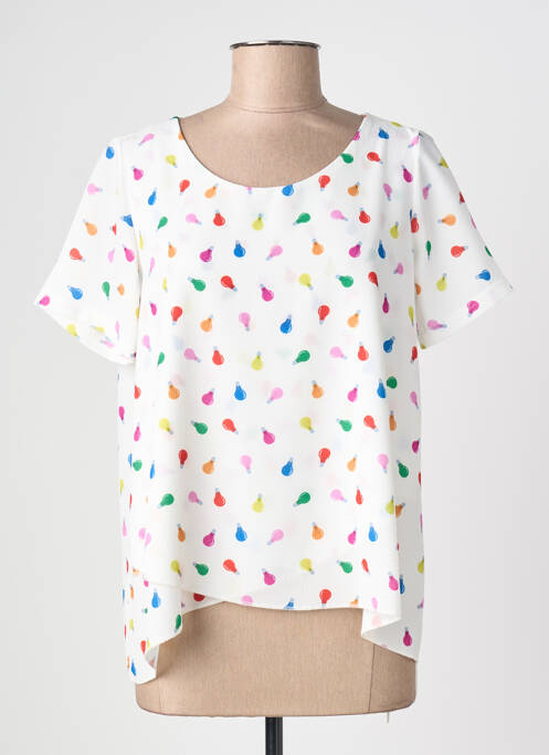 Top stretch manches courtes blanc I.ODENA femme