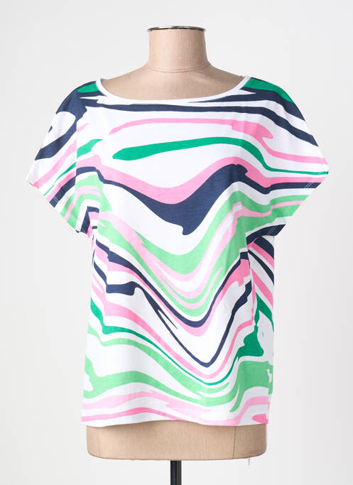 T-shirt coupe droite manches courtes blanc MARBLE femme