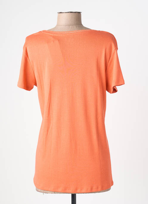 T-shirt col v manches courtes orange C'EST BEAU LA VIE femme