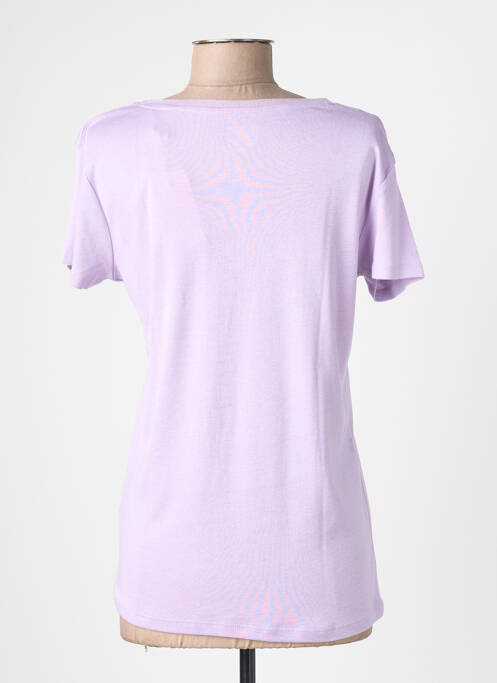 T-shirt col v manches courtes violet C'EST BEAU LA VIE femme