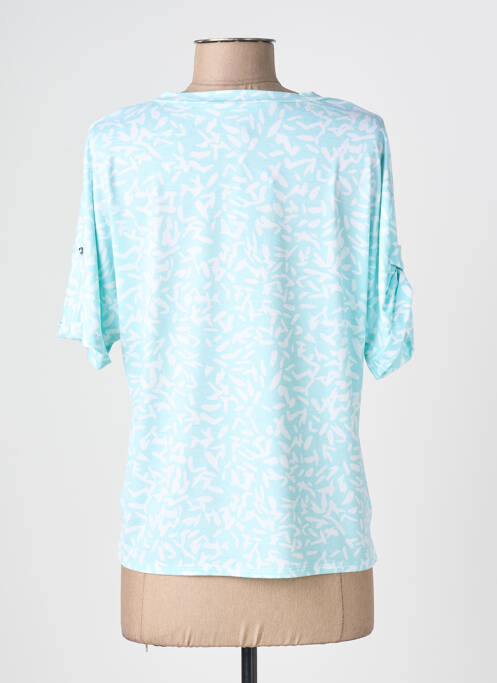 Top imprimé fantaisie manches courtes bleu MARBLE femme