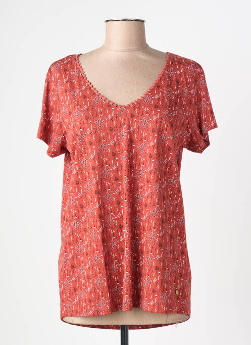 T-shirt imprimé fantaisie manches courtes rouge C'EST BEAU LA VIE femme