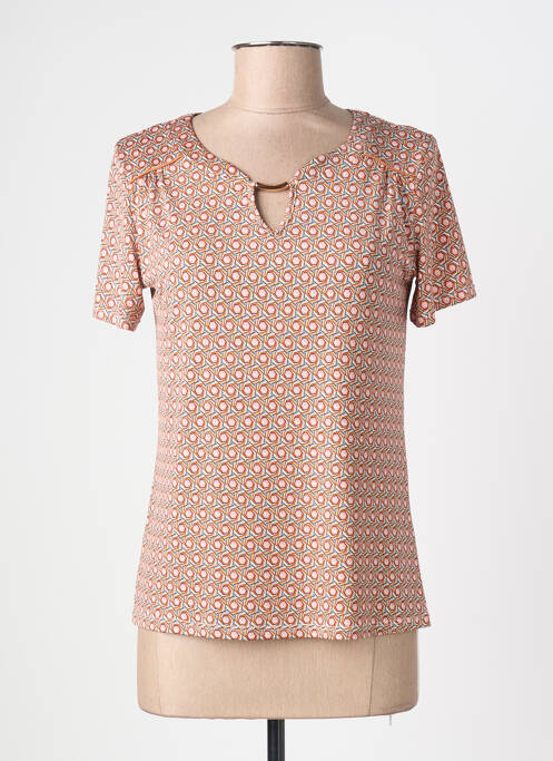 T-shirt imprimé fantaisie manches courtes orange DIANE LAURY femme