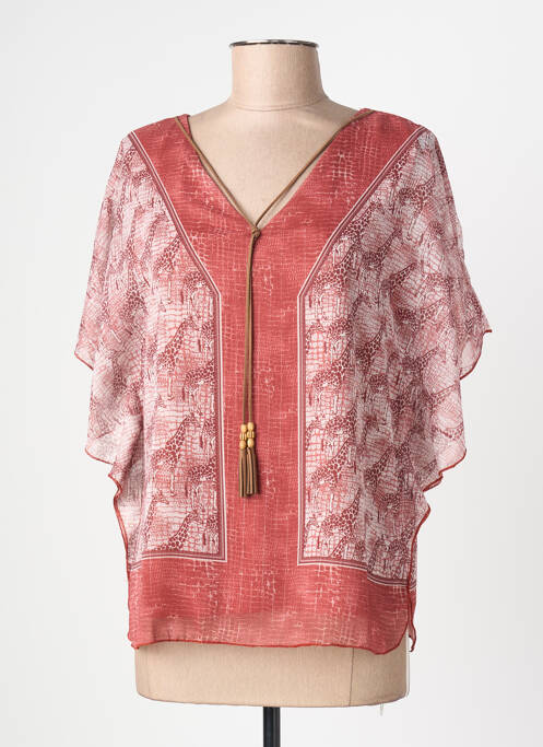 Blouse manches courtes manches courtes marron DIANE LAURY femme