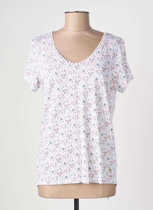 T-shirt coupe droite manches courtes blanc C'EST BEAU LA VIE femme