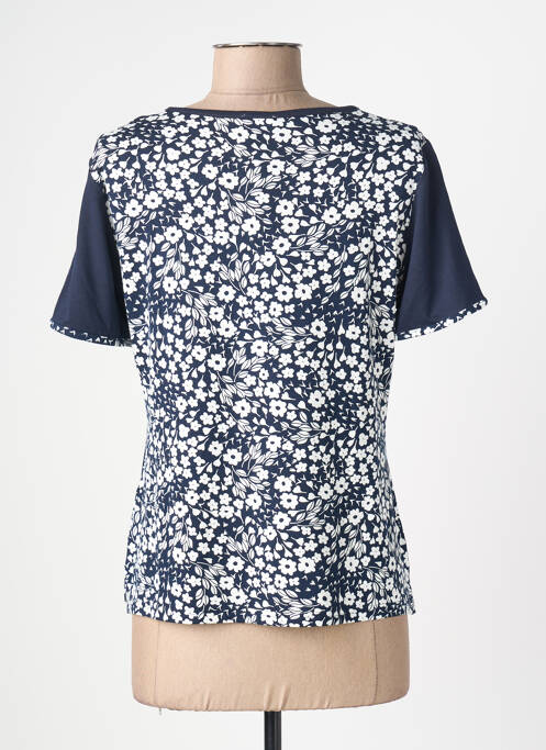 T-shirt imprimé fantaisie manches courtes bleu FRANCE RIVOIRE femme