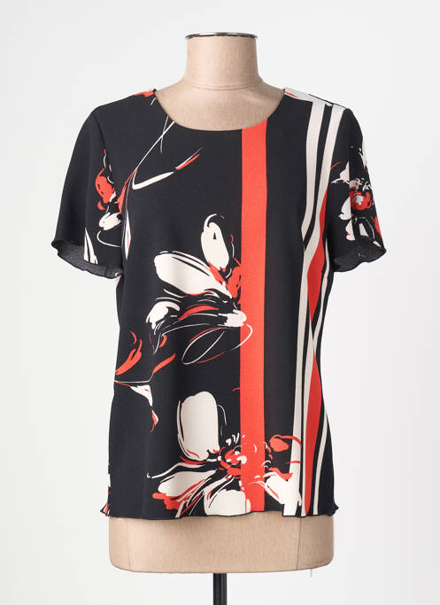 Top imprimé fantaisie manches courtes noir TELMAIL femme