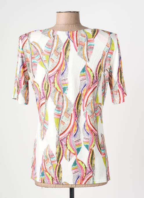 Top imprimé fantaisie manches courtes blanc PLURIELLES femme