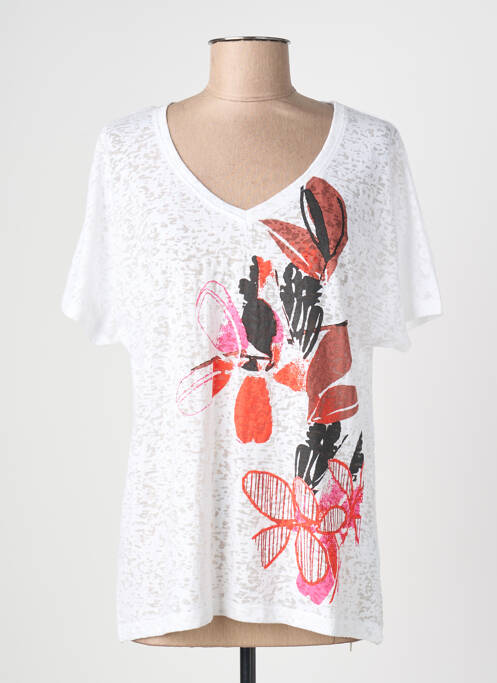 T-shirt col v manches courtes blanc TELMAIL femme