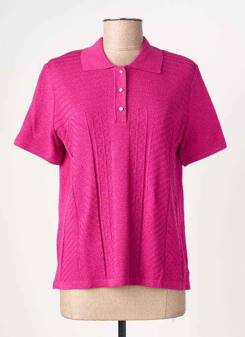 Polo coupe cintrée manches courtes rose I.ODENA femme
