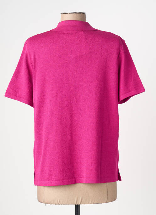 Polo coupe cintrée manches courtes rose I.ODENA femme