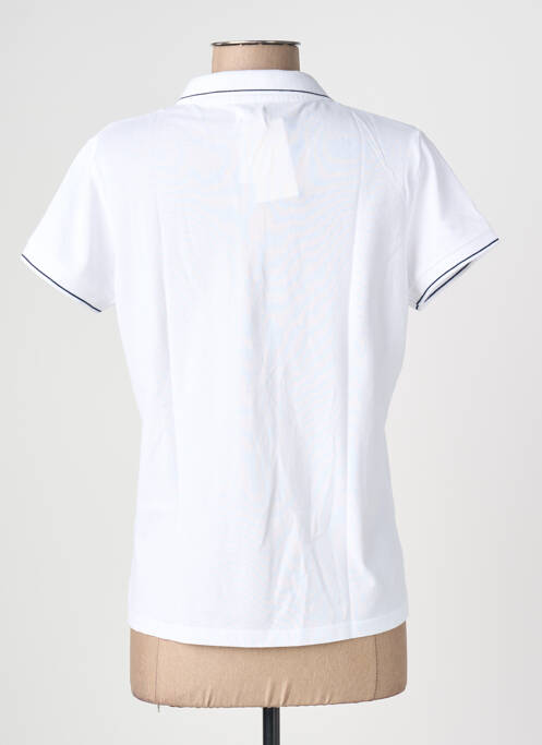 Polo coupe cintrée manches courtes blanc C'EST BEAU LA VIE femme