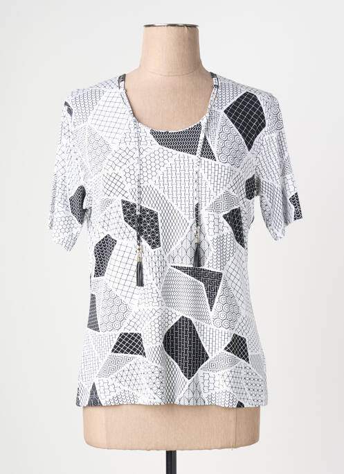 T-shirt imprimé fantaisie manches courtes blanc GRIFFON femme