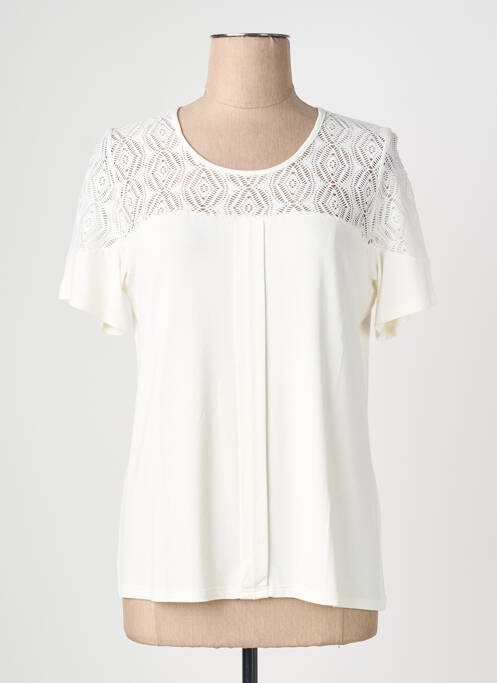 T-shirt coupe droite manches courtes blanc GEVANA femme