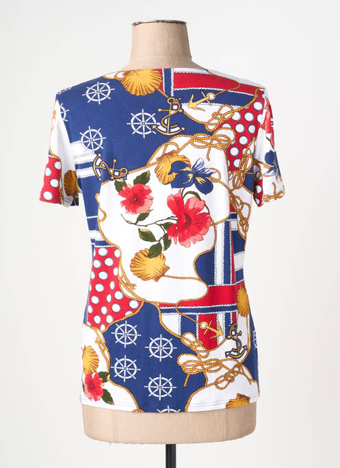T-shirt imprimé fantaisie manches courtes bleu GEVANA femme