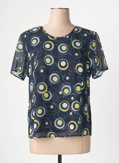 Top imprimé fantaisie manches courtes bleu GEVANA femme
