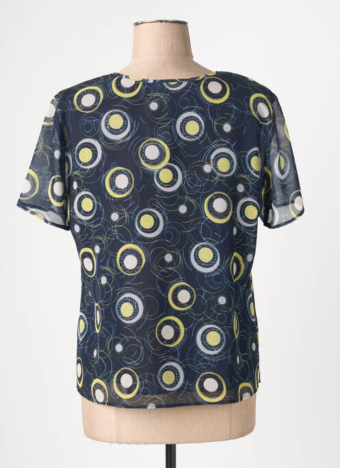Top imprimé fantaisie manches courtes bleu GEVANA femme