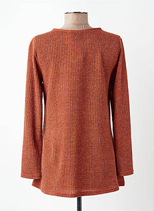 Pull tunique stretch manches longues orange PLURIELLES femme