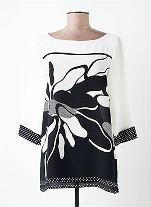 Tunique manches longues tissage crêpe blanc TELMAIL femme