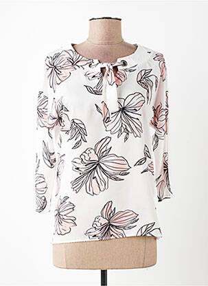 Blouse tissage popeline manches 3/4 beige DIANE LAURY femme