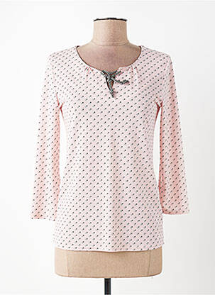 Top tissage crêpe manches 3/4 rose DIANE LAURY femme