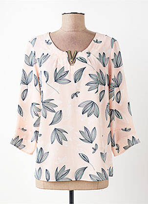 Blouse légère et transparente manches 3/4 rose DIANE LAURY femme
