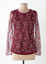 Top coupe fluide manches longues rouge DIANE LAURY femme