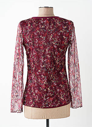 Top coupe fluide manches longues rouge DIANE LAURY femme