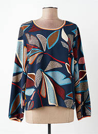 Blouse imprimé fleurs manches longues bleu DIANE LAURY femme