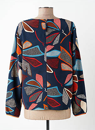 Blouse imprimé fleurs manches longues bleu DIANE LAURY femme