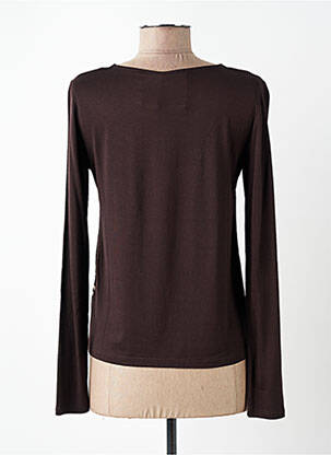 Top tissage crêpe manches longues marron DIANE LAURY femme