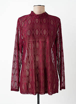Top coupe cintrée manches longues rouge IMITZ femme