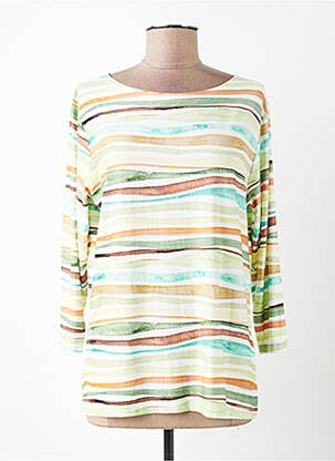 T-shirt stretch manches 3/4 vert I.ODENA femme