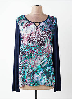 Top coupe cintrée manches longues bleu DIANE LAURY femme