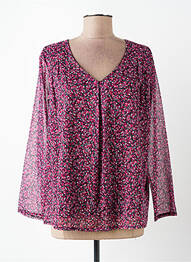 Blouse légère et transparente manches longues violet PLURIELLES femme
