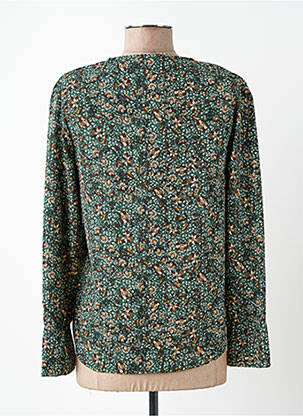 Blouse imprimé fleurs manches longues vert C'EST BEAU LA VIE femme