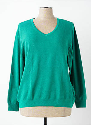 Pull stretch manches longues vert GRIFFON femme