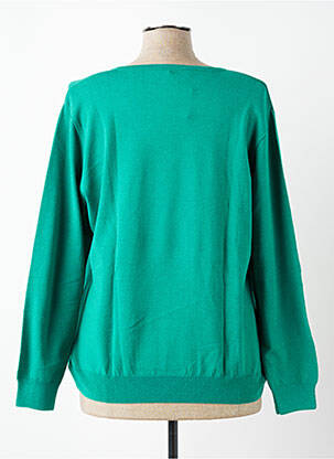 Pull col v manches longues vert GRIFFON femme
