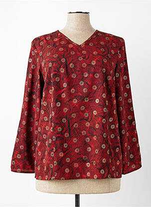 Blouse imprimé fantaisie manches longues orange GEVANA femme