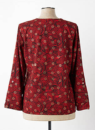 Blouse imprimé fantaisie manches longues orange GEVANA femme
