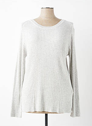 Pull tissage chiné manches longues gris C'EST BEAU LA VIE femme