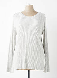 Pull tissage chiné manches longues gris C'EST BEAU LA VIE femme