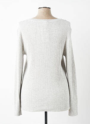 Pull tissage chiné manches longues gris C'EST BEAU LA VIE femme