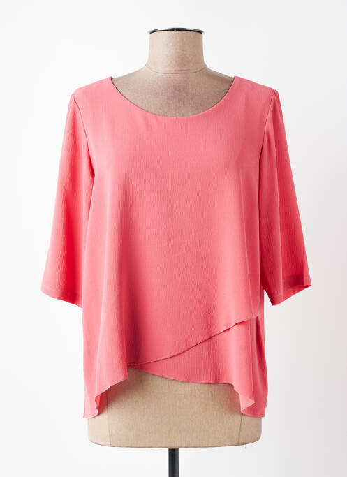 Blouse col rond manches 3/4 rose I.ODENA femme