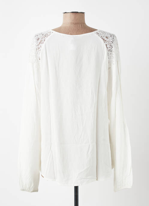 Blouse tissage popeline manches longues beige JENSEN femme