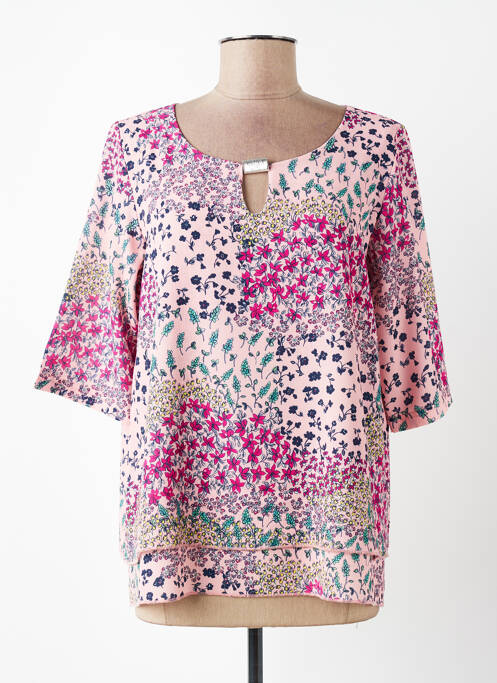 Blouse col rond manches 3/4 rose I.ODENA femme