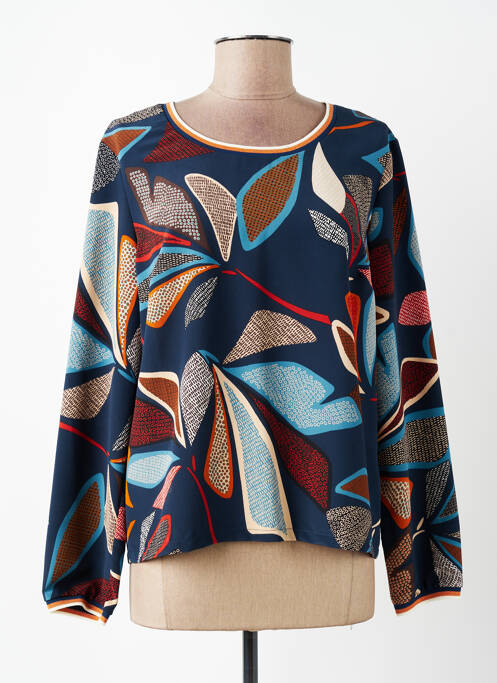 Blouse imprimé fleurs manches longues bleu DIANE LAURY femme